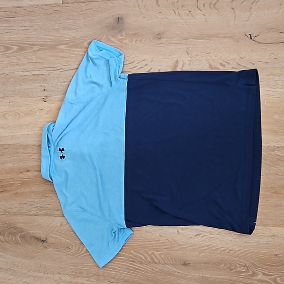 Under Armour Boys' Thredborne Blocked Polo, Size Small (Canoe Blue) - Picture 7 of 7